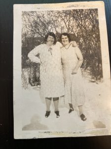Baba and her best friend, an "English" neighbour, Eva Barton n.d.