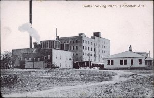 postcard of Edmonton's Swift Packing Plant c.1920
